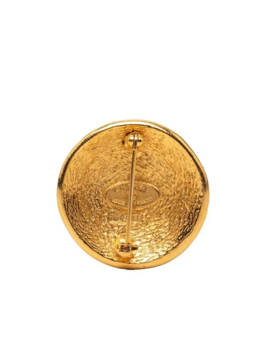 Chanel 31 Rue Cambon Vintage Round Brooch Gold Plated